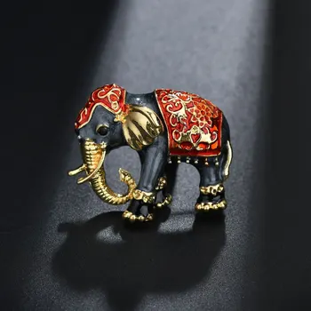 Email Elefant Broșe Ace Bijuterii Aur-culoare Femei Îmbrăcăminte Esarfa Accesoriu Stras de Cristal Animal Brosa