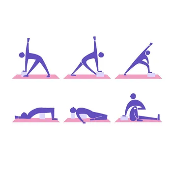 Yoga Bloc caramida Spuma 2 buc Exercițiu de fitness spuma set de Antrenament de Fitness Sustine Perna Sport Organism de Formare #35