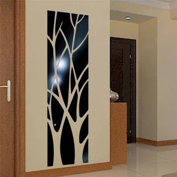 FAROOT Copac Acril Oglindă Suprafață Autocolante de Perete Camera de zi Decalcomanii Sala Casa Moderna Art Decor