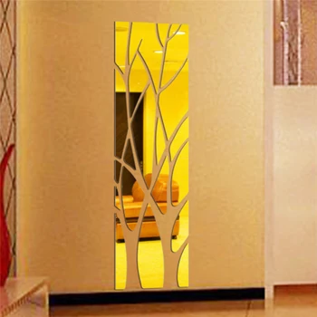 FAROOT Copac Acril Oglindă Suprafață Autocolante de Perete Camera de zi Decalcomanii Sala Casa Moderna Art Decor