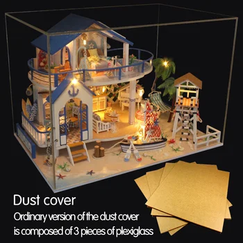 DIY LED Mare casă de Păpuși în Miniatură Vila Cu Mobilier din Lemn, Casa de Camera Model de Kit de Cadouri 3D Jucarii Pentru Copii Copii, Casă de Păpuși