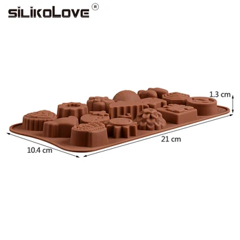 SILIKOLOVE 15Cavity Matrite de Silicon Nou de Desene animate de Tip DIY Matrite de Ciocolata Non-Stick de FDA Bomboane de Copt Tort Copil Distractiv de a Face