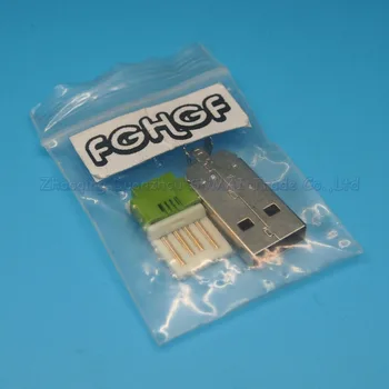 25set 2 in 1 USB-UN mascul plug usb 2.0 conector Perforat Scurt corpul carcasa de Metal Apăsați pe tip de Sudură a datelor gratuit plug