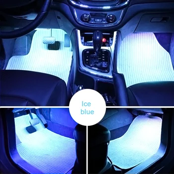 YOSOLO Brichetă Adaptor Atmosfera Lămpi Decorative de Interior Lampa Auto LED de Bord Podea Piciorul Benzi de Lumină Țigară Auto-Styling