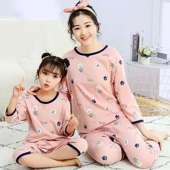 Mama și Fiica, Fiul de Familie de Potrivire Haine Set de Pijamale Fete pentru Copii Haine de Vară Homewear Familia Pijamale Desene animate Costum