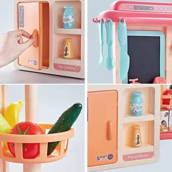 Gătit Copil Bucătărie De Jucărie Simulare In Miniatura Bucătărie Jet De Apă Pretinde Joc Masa De Bucatarie Tigai Alimente Vase Ustensile De Bucătărie Dinnerwar