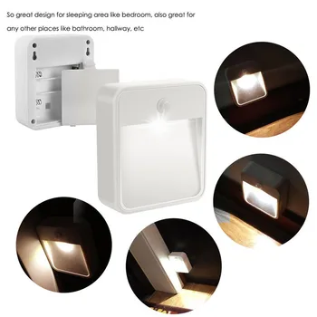 3PCS Mișcare Senzor de Lumină Dormitor Dulap LED Wireless PIR Auto Lumina Sens Infraroșu, Lumina de Noapte Cabinet Scara Lampă de Noapte