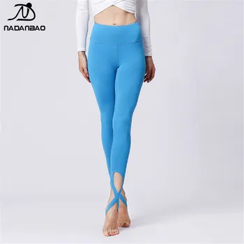 NADANBAO 2021 Ultimele Bunuri de Înaltă Calitate Colanti de Yoga Sport Femei Jambiere Mare Waisted Elastic Culoare Solidă Doamnelor Pantaloni