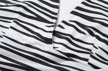 Zebră Dungi Vara Bluze cu bretele Femei V-gât adânc fara Spate Subțire Bracelette Crop Top de Pe Umăr rochie Bodycon de Fitness Club de noapte Topuri Rezervor