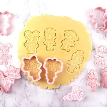 6pcs LOL Surpriză Papusa de Biscuit Mucegai de Copt uz Casnic Animale de Desene animate Drăguț uz Casnic din material Plastic Set de Mucegai de Copt Cookie