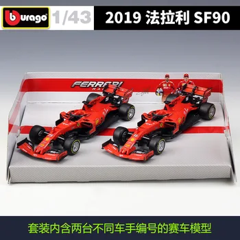 Bburago 1: 43 Ferrari F1 racing 2019 ferrari sf90 model dual set de masini de simulare aliaj model de masina de Colectare de Cadouri Decor jucărie