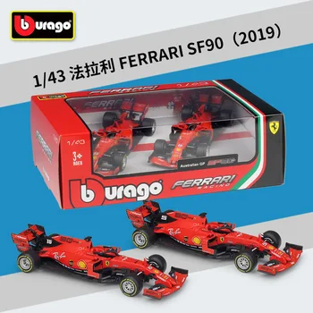 Bburago 1: 43 Ferrari F1 racing 2019 ferrari sf90 model dual set de masini de simulare aliaj model de masina de Colectare de Cadouri Decor jucărie