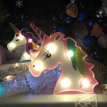 Unicorn Partidul Decor 3D LED Lampă de Masă Lumină Petrecere de Aniversare pentru Copii Baby shower Cadou Lumini de Noapte pentru Copii Decoratiuni Dormitor