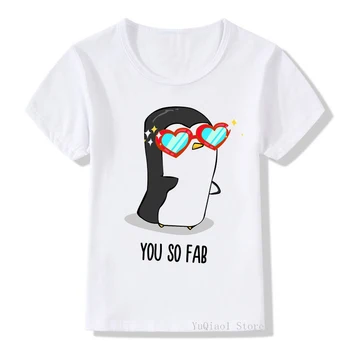 Fabulos pinguin/Koala/leu/Broasca/dinozauri/panda/unicorn/fox animal print t-shirt pentru fete băiat amuzant cool haine pentru copii