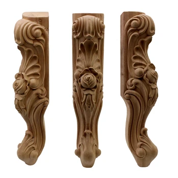 VZLX Nou Sculptură în lemn Cabinet Nevopsite Lemn Sculptat Masă Picior Miniaturi Decor Acasă Mobilier Pat Accesoriu Picior de Lemn DIY