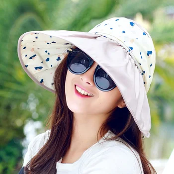 2020 Nou Parasolar Pliabil Protectie UV Margine Largă Pălărie de Soare Pentru Femei de Vara Cozoroc Pălărie de Plajă Capac Panama Chapeau Femme Gorra Mujer