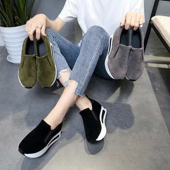Femei Pene Adidasi Femei Mocasini Pantofi Femei Pantofi Platforma Doamnelor Adidasi Zapatillas 2020 Moda piele de Căprioară Alunecare Pe Adidași