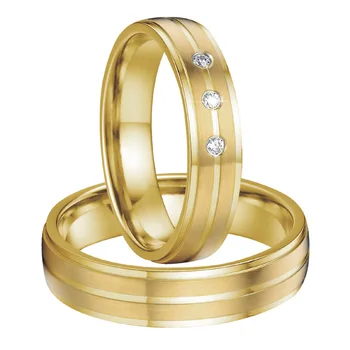 Clasic Căsătorie cuplu inele de nunta set pentru bărbați și femei de Aur a lui și a ei, Iubitorii de Alianță bijuterii deget inel