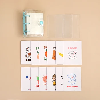JIANWU Creative Drăguț Transparent inelul 3 Mini volante Carte de Mână Student Portabil Notebook-inel binder Kawaii Rechizite Școlare