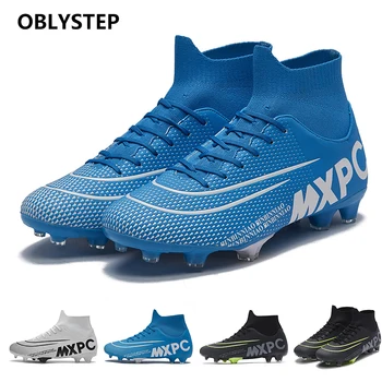 OBLYSTEP Gazon Negru Barbati Pantofi de Fotbal pentru Copii Non-alunecare de Formare Pantofi de Fotbal pentru Tineret Mare Sus Pantofi de Sport Dimensiune: 35-45