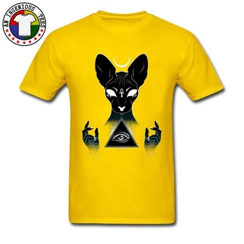 Malefică Illuminati Pisica Amuzant Topuri Tricou Vrăjitorie Pisici Galben de Moda 3D de Imprimare Tricou Casual de Dimensiuni Mari din Europa Tee-Shirt Pentru Bărbați