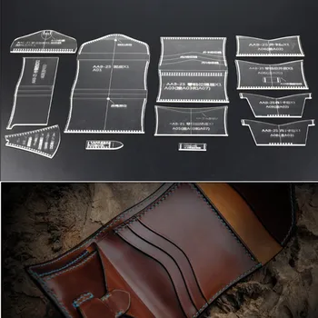 DONYAMY 1 Set Clar Acrilice Set Șablon Pentru Leathercraft din Piele Model DIY Portofel Instrument
