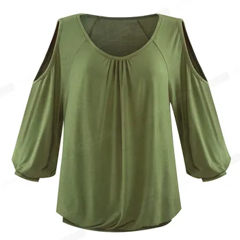 Frumos-pentru Totdeauna Primăvară de Moda pentru Femei Umăr Rece T-Shirt Casual Supradimensionate Teuri Topuri btyT045