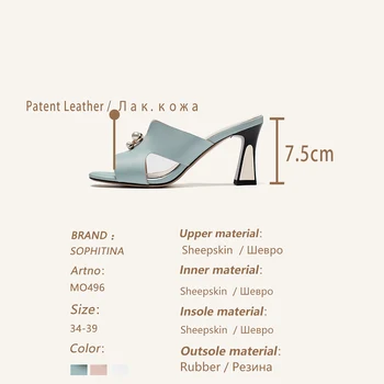 SOPHITINA Moda pentru Femei Sandale de Înaltă Calitate piele de Oaie Pearl Accesorii Cu Degetele de la picioare Deschise Pantofi Sexy, de Vară, Papuci de casă Femeile MO496