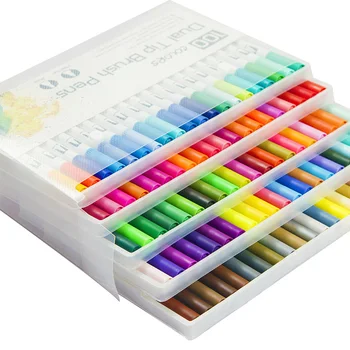 120PCS Pixuri Colorate Dual Sfat Perie Marker Fine Liner Acuarelă Art Markere Pentru Desen de Colorat Pictura, Caligrafie