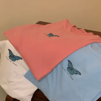Femei T-Shirt de Moda de sex Feminin Butterfly Tee Top Grafic Casual Tricou Femeie Kawaii Harajuku tricouri Camisas Mujer de Îmbrăcăminte