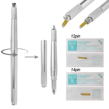 Tatuaj Kit Manual Pen Mașină cu PCD Ace Microblading Semi Spranceana Machiaj Permanent Buze Machiaj Incepator Practica Set