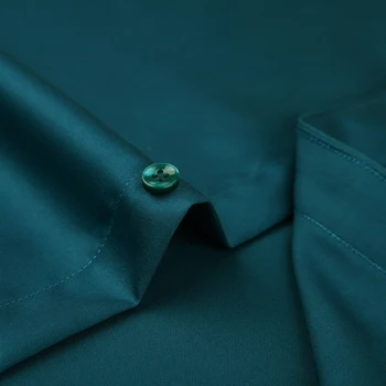 Moda pentru bărbați Bumbac Neted Non-fier Dress Shirt Singur Patch-uri de Buzunar Maneca Lunga, dotare Standard Formale Clasice cămăși și Cămașă