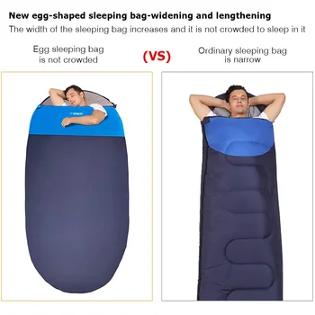 Lărgi Forma de Ou Sac de Dormit Camping Usoare 4 seaon porable Sac de Dormit pentru Adulti Drumeții de Călătorie în aer liber