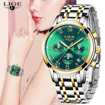 LIGE Brand de Lux Femeie Ceasuri Elegante, Feminine Ceas Japonia Movt rezistent la apa Doamnelor Ceas de Curea din Otel Sport Cuarț Ceas Cadou