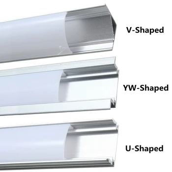 ARILUX 1X 5X 10X V U YW 1.8 cm Lățime Trei Stil de 50cm de Aluminiu Canal Suportul pentru Benzi cu LED-uri de Lumină Bar În Cabinetul Lampa de Bucatarie