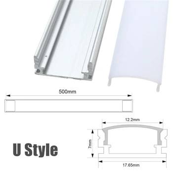 ARILUX 1X 5X 10X V U YW 1.8 cm Lățime Trei Stil de 50cm de Aluminiu Canal Suportul pentru Benzi cu LED-uri de Lumină Bar În Cabinetul Lampa de Bucatarie