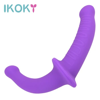 IKOKY Strap-on Dildo Flexibil Dublu Dildo Anal Plug Jucarii Sexuale pentru Lesbiene Dual Cap de Penis Lung penisului Penis artificial Masturbari sex Feminin