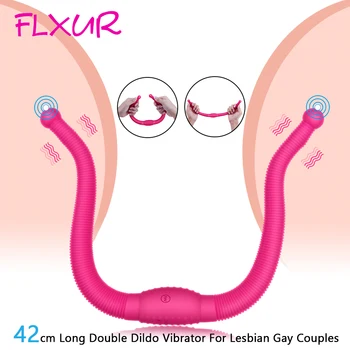 FLXUR Sex Dublu Dildo Vibrator punctul G Vagin, Prostată Stimulator Clitoris Vibratoare Fund Masturbator Anal Jucarii Sexuale pentru Femeile Lesbiene