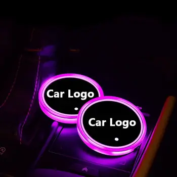 2 buc Led-uri Auto Logo-ul Cupei lumini Luminos Coaster Pahare suporturile Pentru Maserati Quattroporte Ghibli GranTurismo GranCabrio Levante