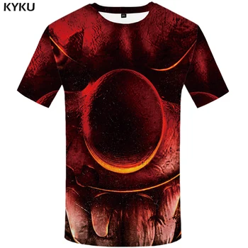 KYKU Brand Clovn tricou Barbati Anime Tricou Albastru Hip hop Tricouri Streetwear Mens Haine Diavolul 3d Imprimate T-shirt Graphic shirt