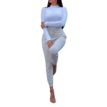 Femei-O Bucată Cu Nervuri Tricota Bodysuit Mock Neck Mâneci Lungi Culoare Solidă Sexy Romper Pulover De Sus