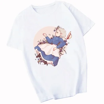 Anime Mutarea Castelul lui Howl Miyazaki Hayao Tricouri Femei tricou Maneca Scurta de sex Feminin Topuri Teuri Harajuku Vogue Vintage