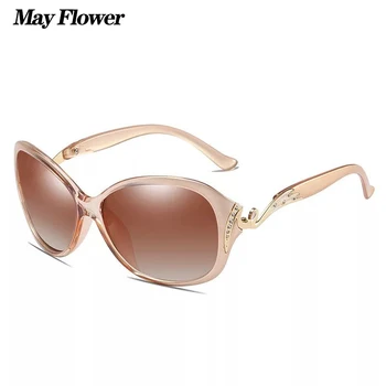 Poate Floare Fierbinte Polarizat ochelari de Soare UV400 Protecție Ochelari Cu Stras Design de Brand Ochelari de Soare Pentru Femei De Sol