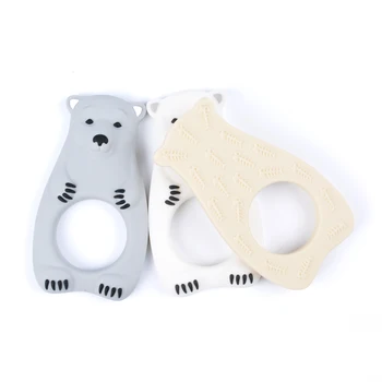 Urs Polar Silicon Teether BPA Free Copilul Jucarie Dentitie Silicon Teether Pandantiv Copii Îngrijire Orală Suzeta Clipuri Făcându-Accesorii