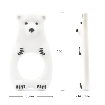 Urs Polar Silicon Teether BPA Free Copilul Jucarie Dentitie Silicon Teether Pandantiv Copii Îngrijire Orală Suzeta Clipuri Făcându-Accesorii