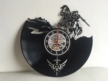 Nieuwe Artă CD disc de Vinil Wandklok Saat Legend Of Zelda handgemaakte Horloge Zwart Horloge Murale Reloj De Pared Decor Thuis Pe
