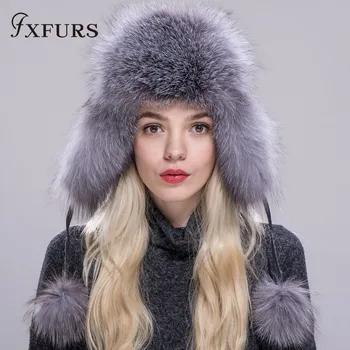 2020 nou Blană de vulpe Pălării de Iarnă pentru femei câine Enot Blana Bombardier Capace rusă rusă Ushanka Aviator trapper zăpadă schi Pălărie capac