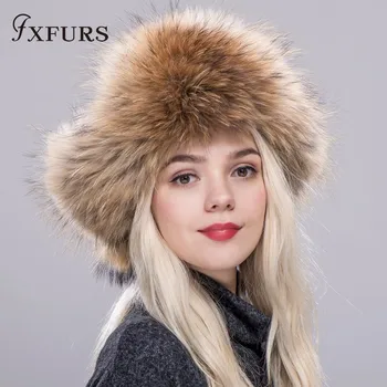 2020 nou Blană de vulpe Pălării de Iarnă pentru femei câine Enot Blana Bombardier Capace rusă rusă Ushanka Aviator trapper zăpadă schi Pălărie capac