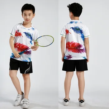 NWT Copii Badminton Băieți Costum cu maneci scurte Tenis tricou Fete Scurte de Ping-Pong Haine Copii care Rulează în Sala de Sport Kit de Îmbrăcăminte