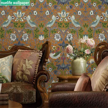 0.53x10m stil Chinezesc maro floare și pasăre tapet living, dormitor, sala de mese cu TV, canapea de fundal de hârtie de perete